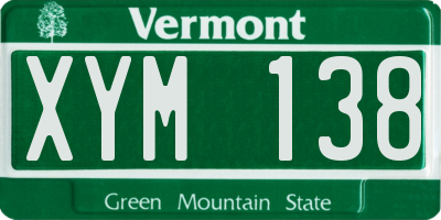 VT license plate XYM138