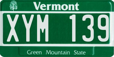 VT license plate XYM139