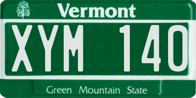 VT license plate XYM140