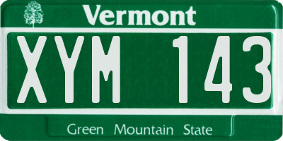 VT license plate XYM143