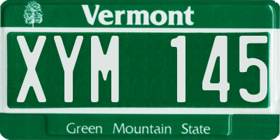 VT license plate XYM145