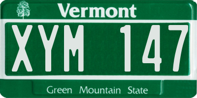 VT license plate XYM147