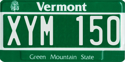 VT license plate XYM150