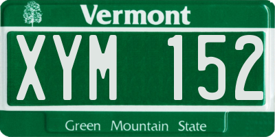VT license plate XYM152