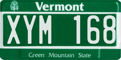VT license plate XYM168