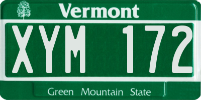 VT license plate XYM172