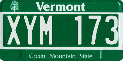 VT license plate XYM173