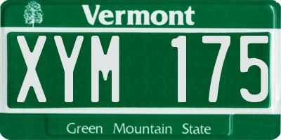 VT license plate XYM175