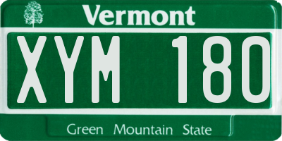 VT license plate XYM180