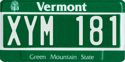 VT license plate XYM181