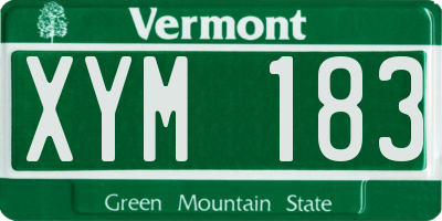 VT license plate XYM183