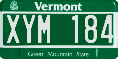 VT license plate XYM184