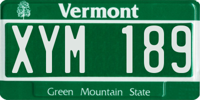 VT license plate XYM189