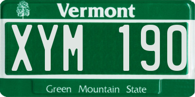 VT license plate XYM190