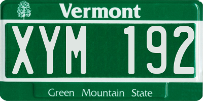 VT license plate XYM192