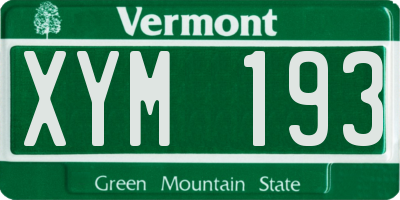 VT license plate XYM193