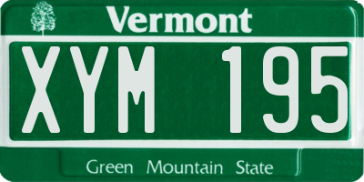 VT license plate XYM195