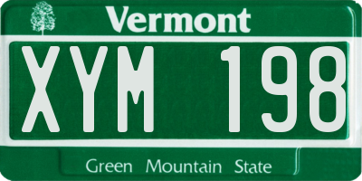 VT license plate XYM198