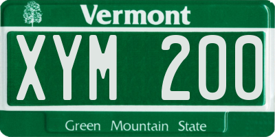 VT license plate XYM200