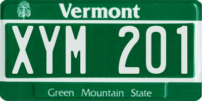VT license plate XYM201