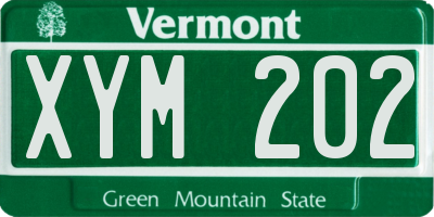 VT license plate XYM202