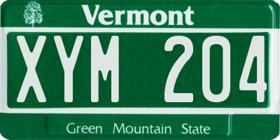 VT license plate XYM204