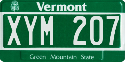 VT license plate XYM207
