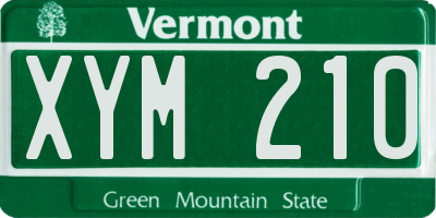 VT license plate XYM210