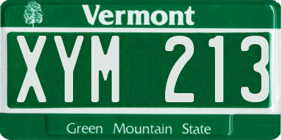 VT license plate XYM213