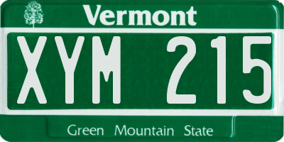 VT license plate XYM215
