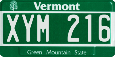VT license plate XYM216