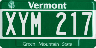 VT license plate XYM217