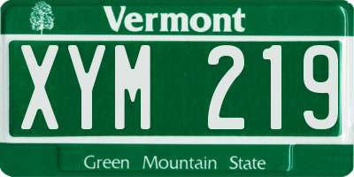 VT license plate XYM219