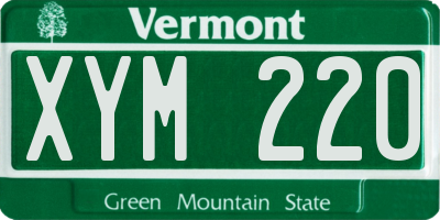 VT license plate XYM220