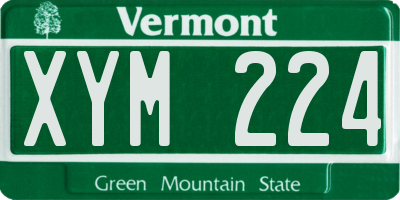 VT license plate XYM224