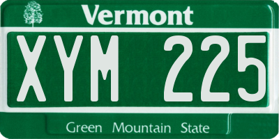 VT license plate XYM225