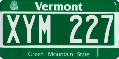 VT license plate XYM227