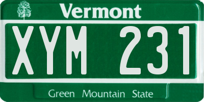 VT license plate XYM231