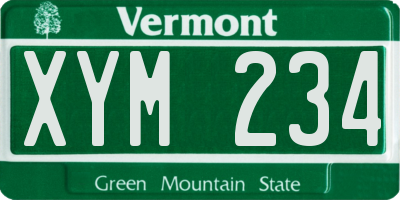 VT license plate XYM234