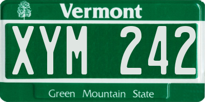 VT license plate XYM242