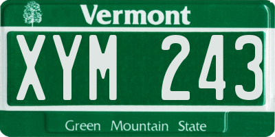 VT license plate XYM243
