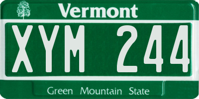 VT license plate XYM244