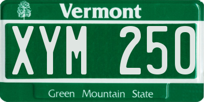 VT license plate XYM250