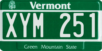 VT license plate XYM251