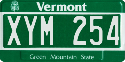 VT license plate XYM254