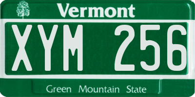 VT license plate XYM256