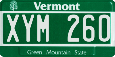 VT license plate XYM260