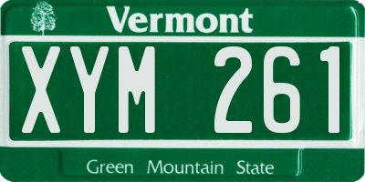 VT license plate XYM261