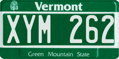 VT license plate XYM262