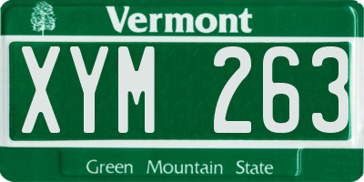 VT license plate XYM263